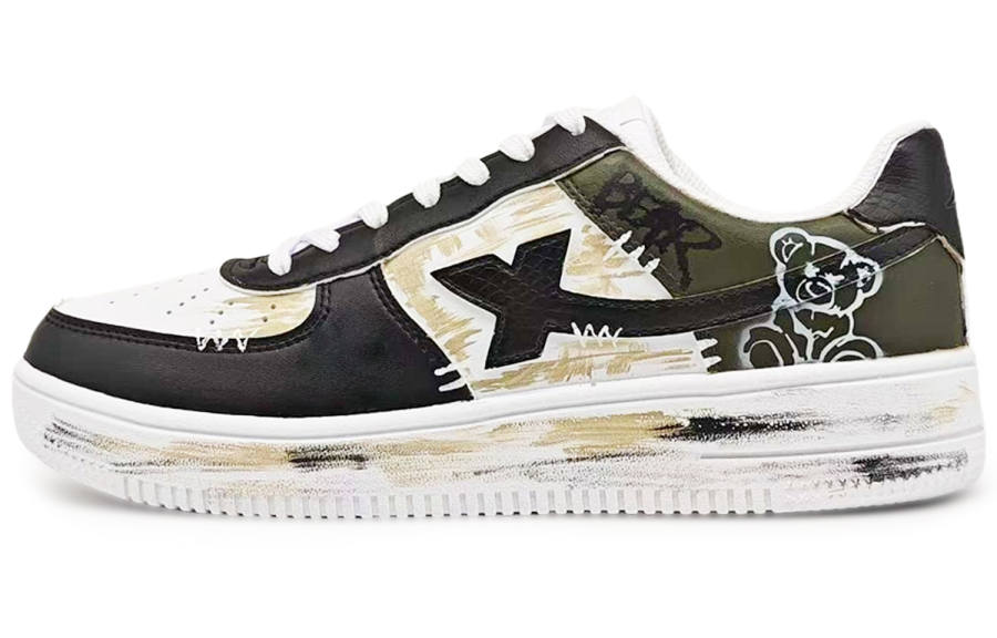 XTEP Air Force 1 Coverage Slip Resistant And Abrasion Resistant Low top Skateboard Shoes Women's Black White