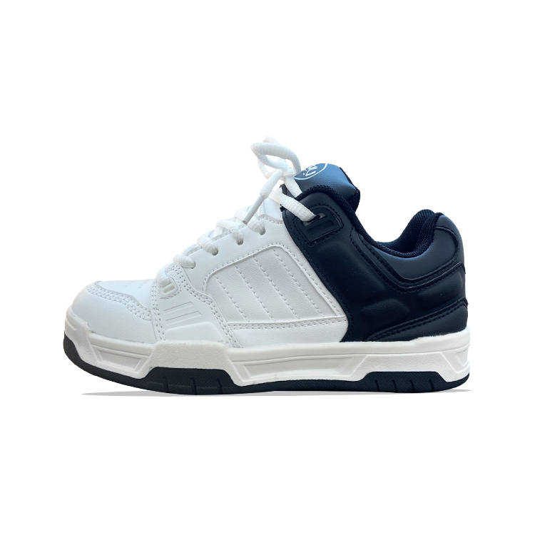 XLAIII Slip Resistant, Abrasion Resistant, Lightweight Low top Skateboard Shoes Unisex White Black