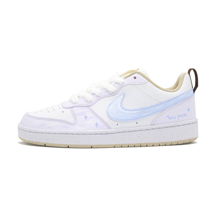 Nike Nike Court Borough Taro Paste Boba Synthetic Leather Abrasion Resistant Lightweight Wear resistant And Lightweight