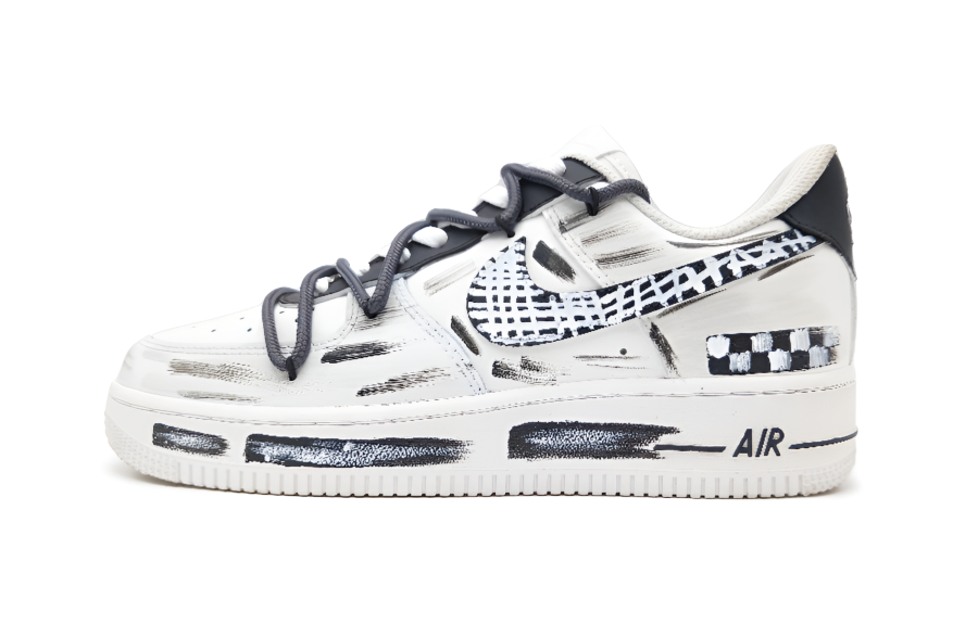 Nike Nike Air Force 1 Scratch Paper Abrasion Resistant Low top Skateboard Shoes Women's White