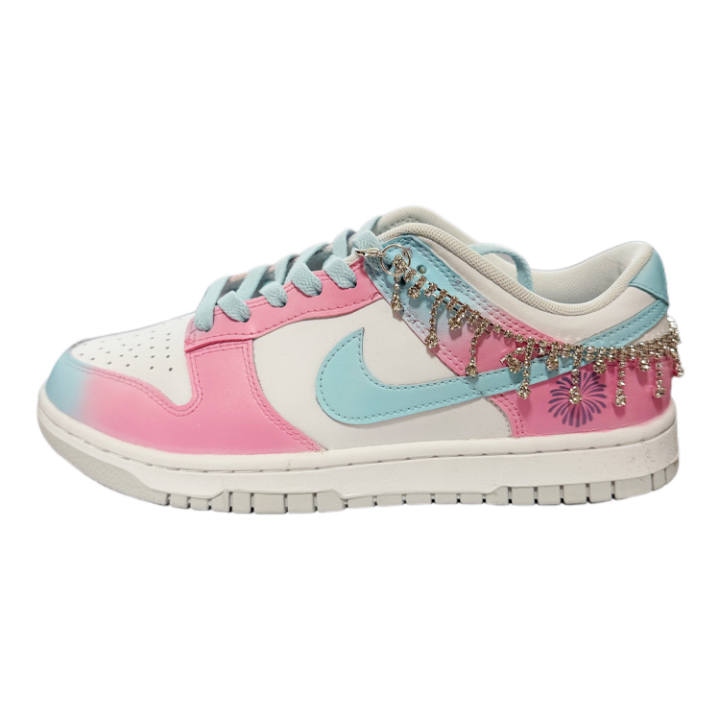 Nike Nike Dunk Fireworks Abrasion Resistant Abrasion Resistant Low top Skateboard Shoes Men's Pink Blue
