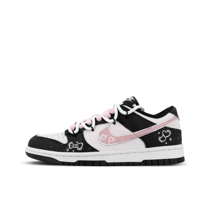 Nike Nike Dunk Optimus Primal XJDD Heartthrob Hello Kitty Low top Skateboard Shoes Unisex Black Pink