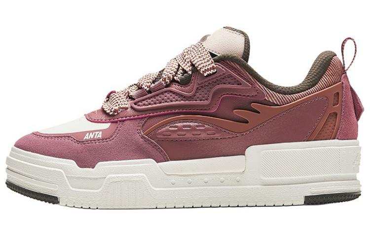 Anta Slip Resistant Abrasion Resistant Low top Skateboard Shoes Women's Pink White
