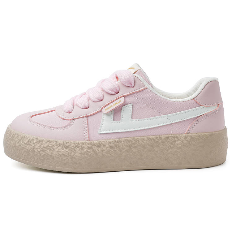 WARRIOR Synthetic Leather, Textile Lightweight Low top Skateboard Shoes Women's Pink Beige 1.0