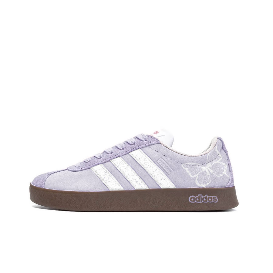 Adidas Neo VL Court Lifestyle Slip Resistant Abrasion Resistant Low top Skateboard Shoes Unisex Purple White