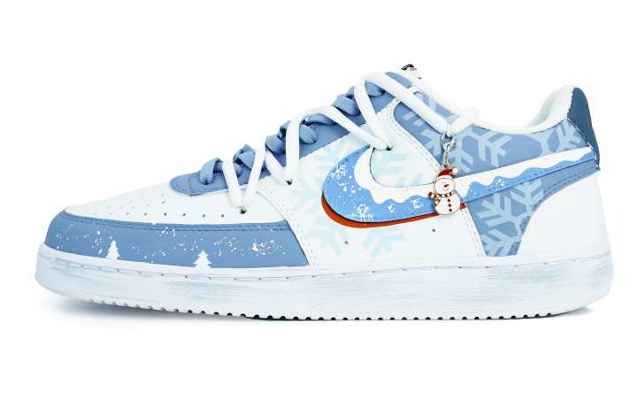 Nike Nike Court Vision 1 Low top Skateboard Shoes, Height Increasing Women's White Blue
