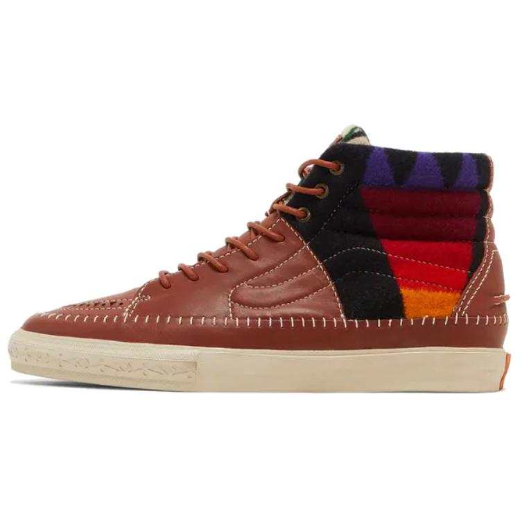 Vans Taka Hayashi x Vans Sk8 Hi Leather High top Skateboard Shoes Unisex Brown