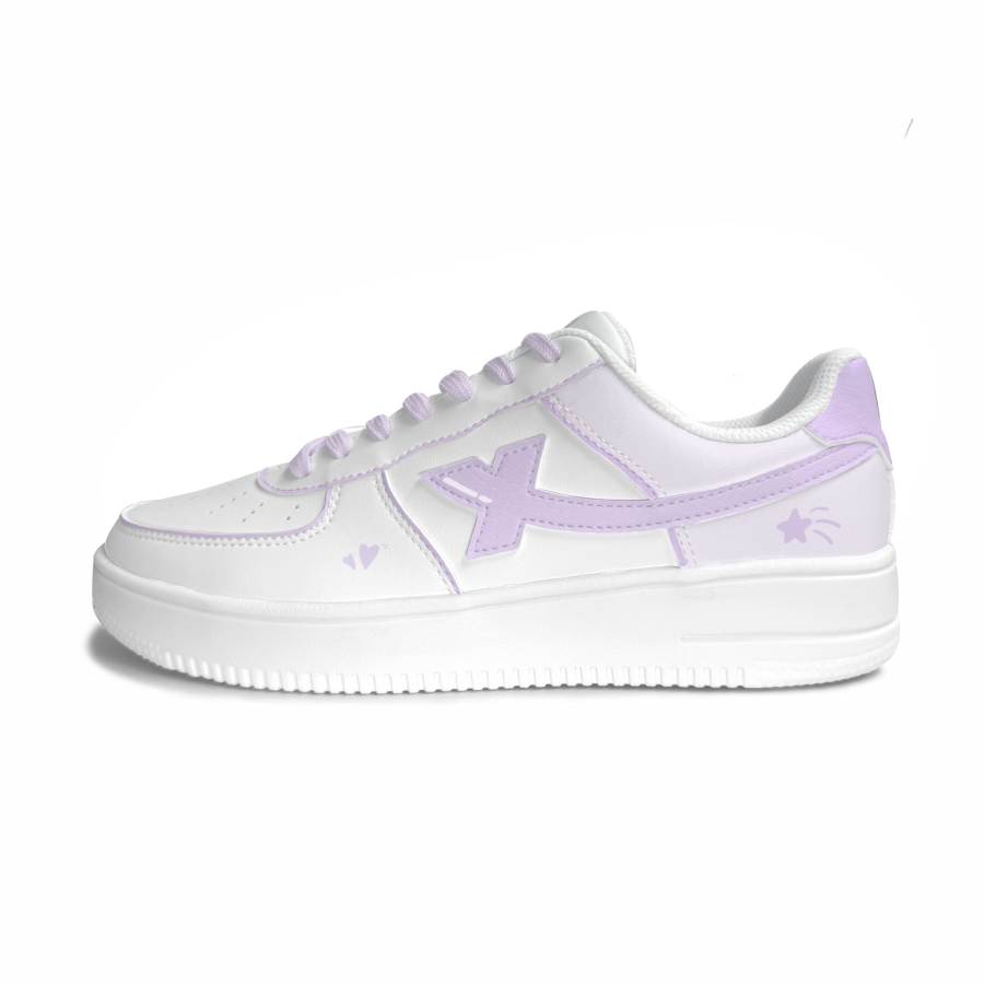 XTEP Air Force 1 Slip Resistant Abrasion Resistant Low top Skateboard Shoes Women's White Purple