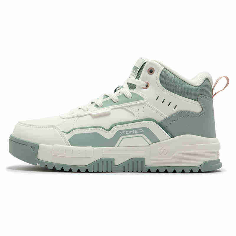 361° Thermal Slip Resistant Thermal Slip Resistant High top Skateboard Shoes Women's White Green