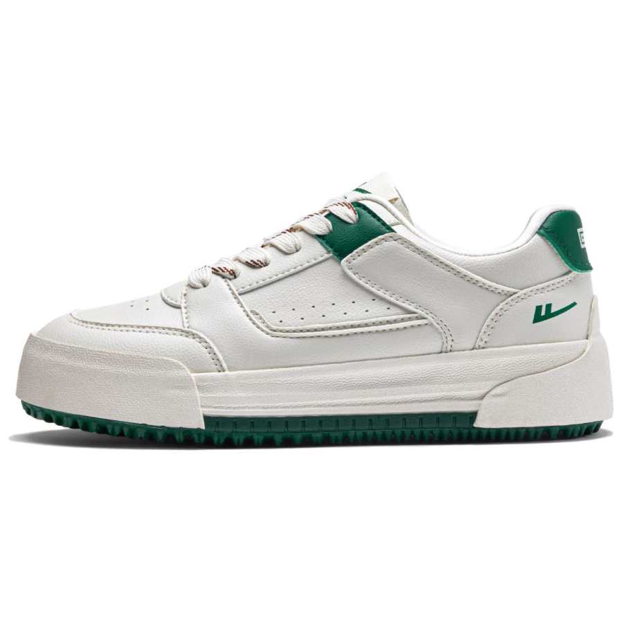 Warrior Slip Resistant Cushioning Abrasion Resistant Low top Skateboard Shoes Women's Beige Green