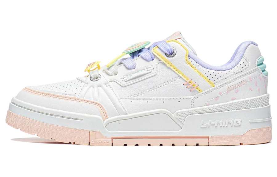 Li-Ning Li Ning Campaign 1.5 Slip Resistant Abrasion Resistant Low top Skateboard Shoes Women's White Pink Purple