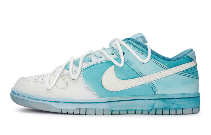 Nike Nike Dunk 811 Manufacturing, Moon White Blue Slip Resistant Cushioning Low top Skateboard Shoes GS Blue White