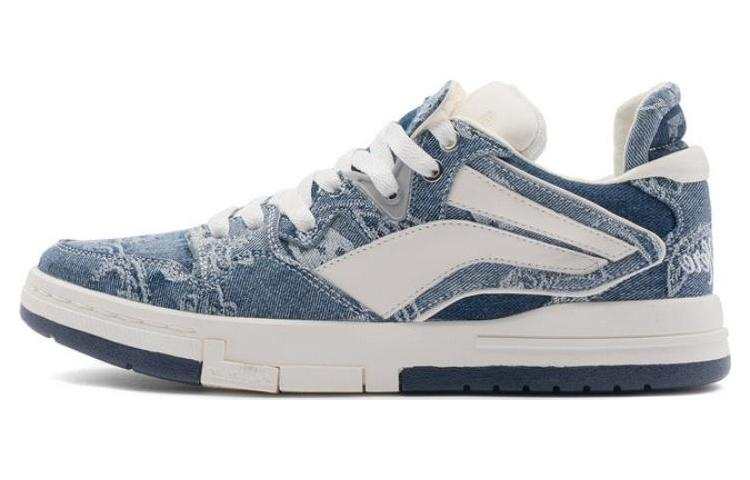 Li-Ning 1807 X Li Ning Wave PRO Skateboard Shoes Women's Low Top Denim Blue