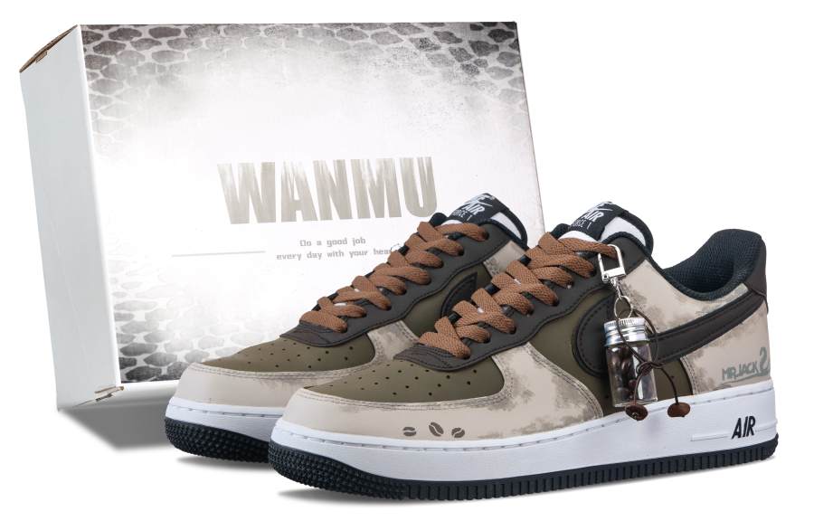 Nike Nike Air Force 1 Manshi Coffee Slip Resistant Abrasion Resistant Low top Skateboard Shoes Unisex Brown