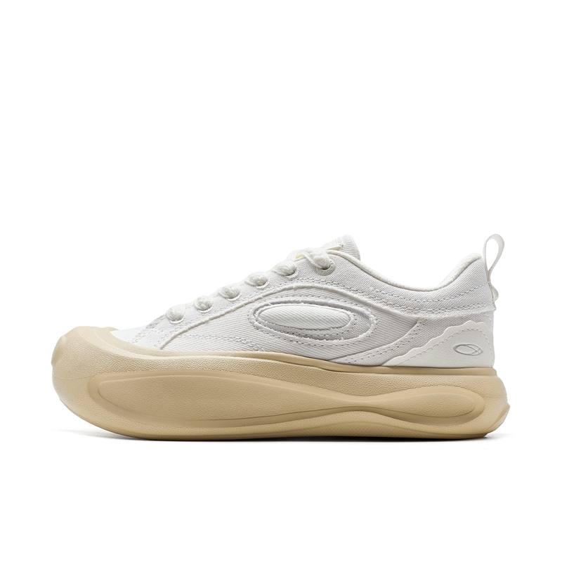 XTEP Wear resistant And Lightweight Low top Skateboard Shoes Women's Sail White