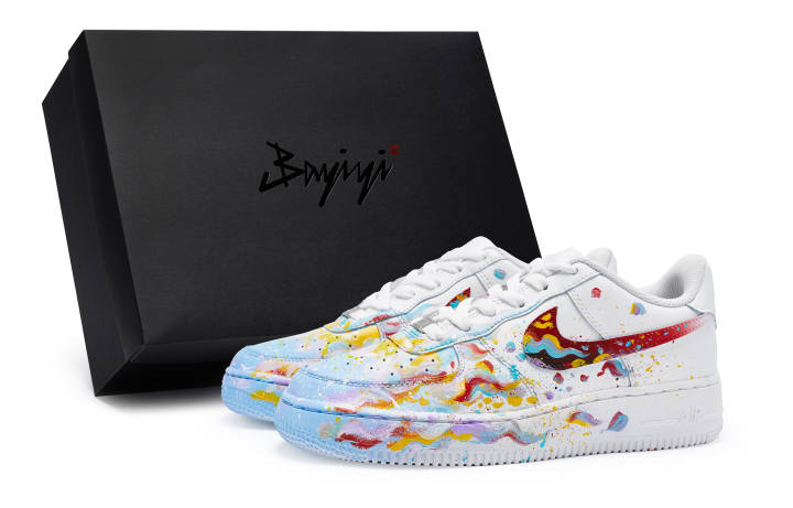 Nike Nike Air Force 1 Low top Skateboard Shoes Women's White Blue Red