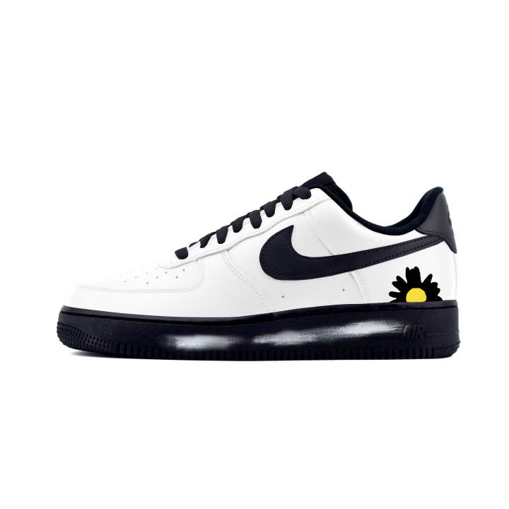 Nike Nike Air Force 1 Cool Black Leather Abrasion Resistant Low top Skateboard Shoes Unisex White