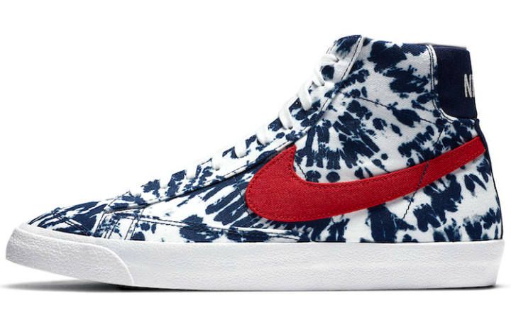 Nike Nike Blazer 'Tie Dye' Tie Dye Coverage Slip Resistant Coverage Slip Resistant Mid top Skateboard Shoes Men's Blue