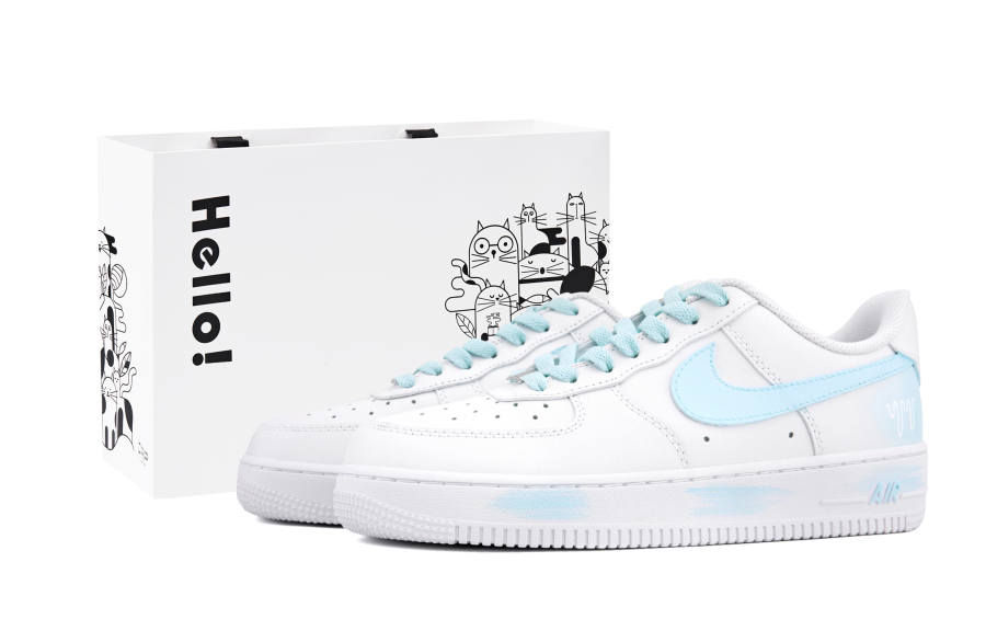Nike Nike Air Force 1 Abrasion Resistant Low top Skateboard Shoes Unisex Blue White