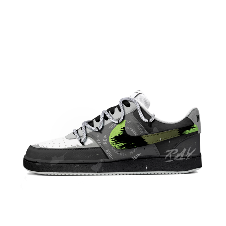 Nike Nike Court Vision 1 Freedom Panda, Rhapsody Slip Resistant Low top Skateboard Shoes Men's Black Green