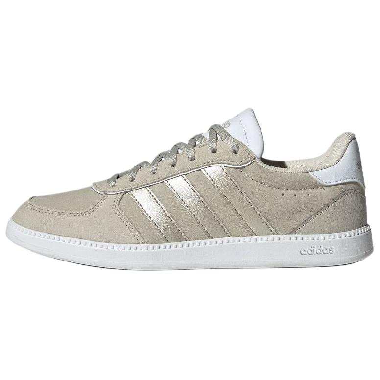 Adidas Adidas BREAKNET SLEEK Leather Slip Resistant Abrasion Resistant Low top Skateboard Shoes Women's Taupe