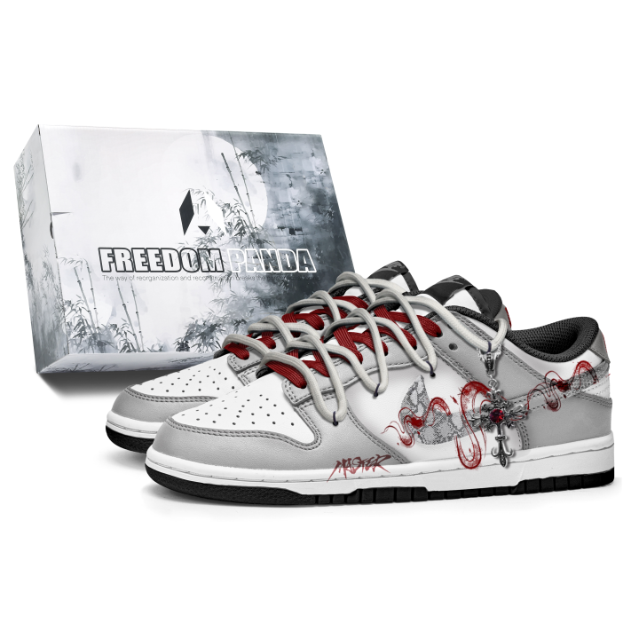 Nike Nike Dunk Slip Resistant Abrasion Resistant Low top Skateboard Shoes Unisex White Gray