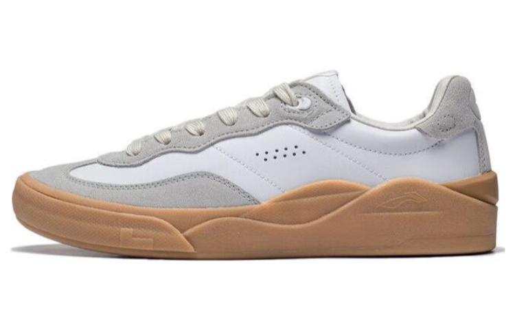 Li-Ning Li Ning Abrasion Resistant Breathable Low top Skateboard Shoes Men's White Gray