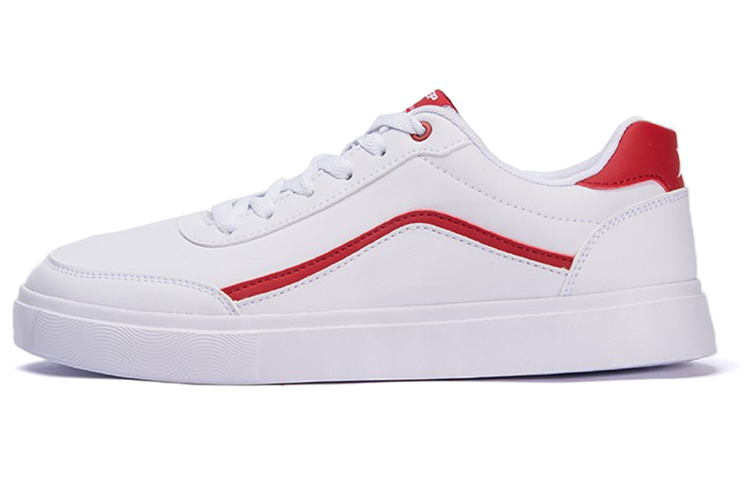 XTEP XTEP Slip Resistant Abrasion Resistant Coverage Low top Skateboard Shoes Men's White Red