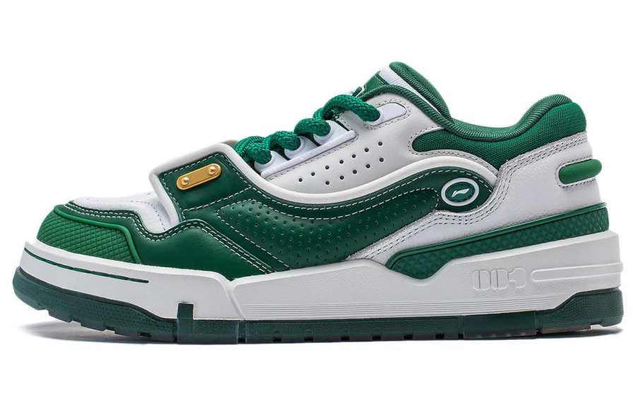 Li-Ning Li Ning 001 BTC Mega Slip Resistant Cushioning Abrasion Resistant Support Low top Skateboard Shoes Men's White Green