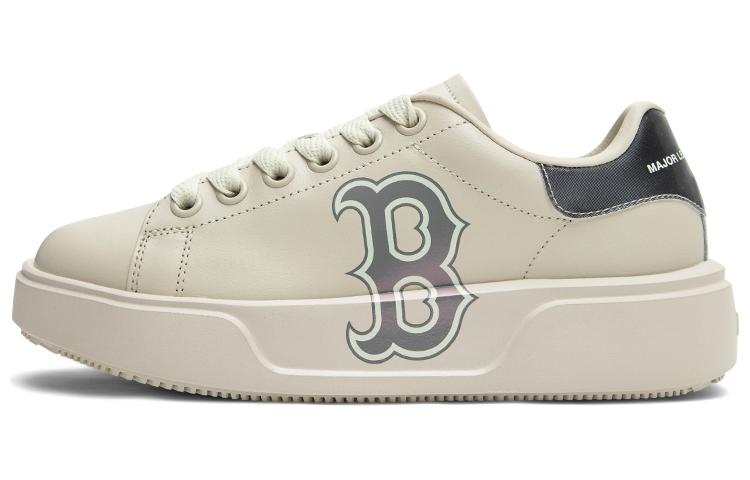 MLB Chunky Classic Boston Red Sox Slip Resistant Abrasion Resistant Low top Skateboard Shoes Unisex Butter Gray