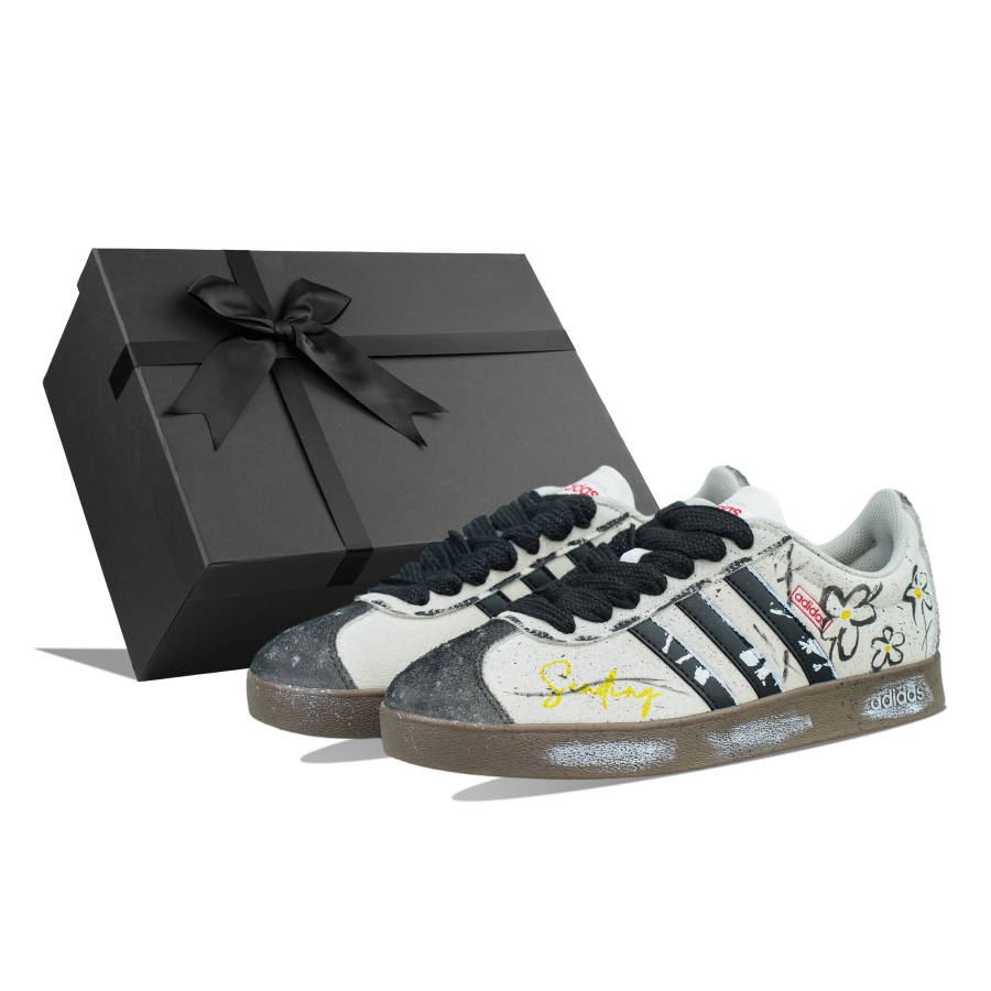 Adidas Adidas VL COURT 2.0 Suede Lightweight Low top Skateboard Shoes Unisex Black Gray