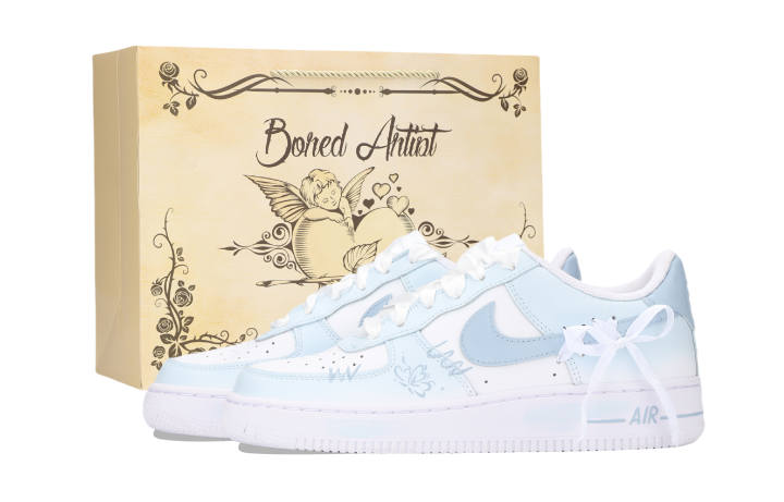Nike Nike Air Force 1 Summer Night Dream Slip Resistant Abrasion Resistant Low top Skateboard Shoes Unisex White Blue