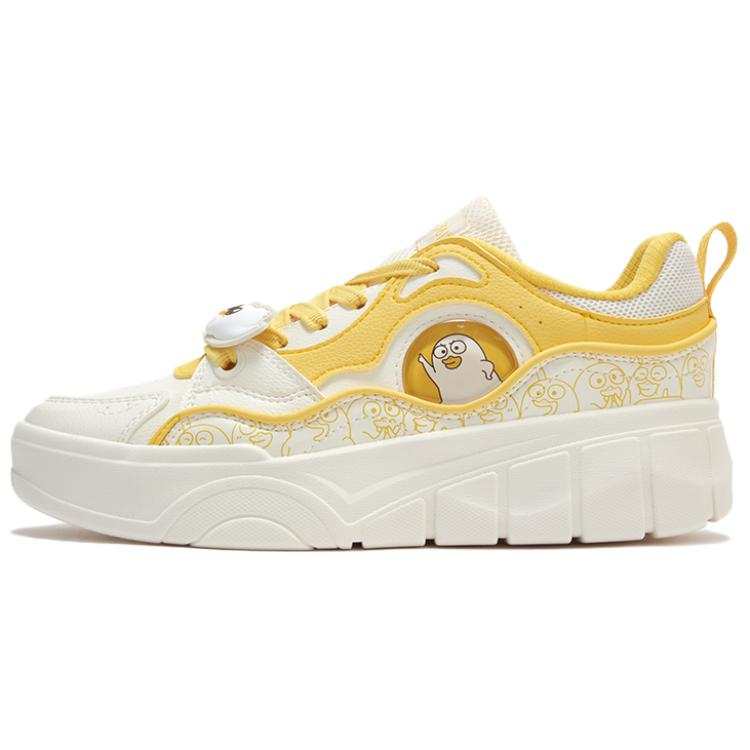 361° Slip Resistant Abrasion Resistant Slip Resistant Abrasion Resistant Mid top Skateboard Shoes Women's Yellow White
