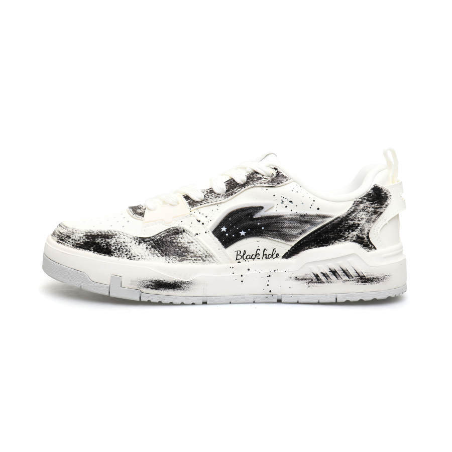 Li-Ning Li Ning Original Era Slip Resistant, Abrasion Resistant, Breathable Low top Skateboard Shoes Men's Black White