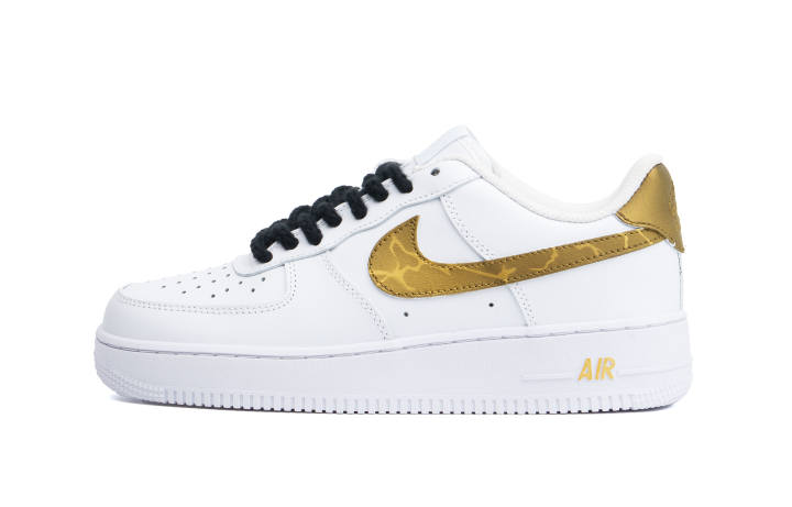 Nike Nike Air Force 1 Comfortable Cushioning, Wear Resistant Low top Skateboard Shoes Unisex Gold