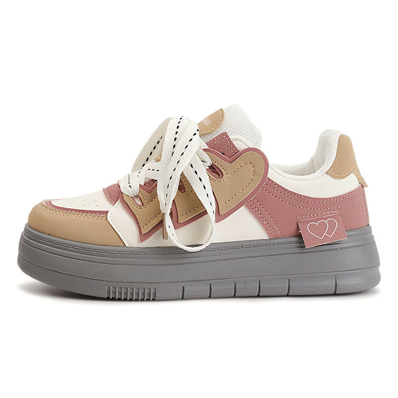 JIONGSEN Low top Skateboard Shoes Women's Pink Brown