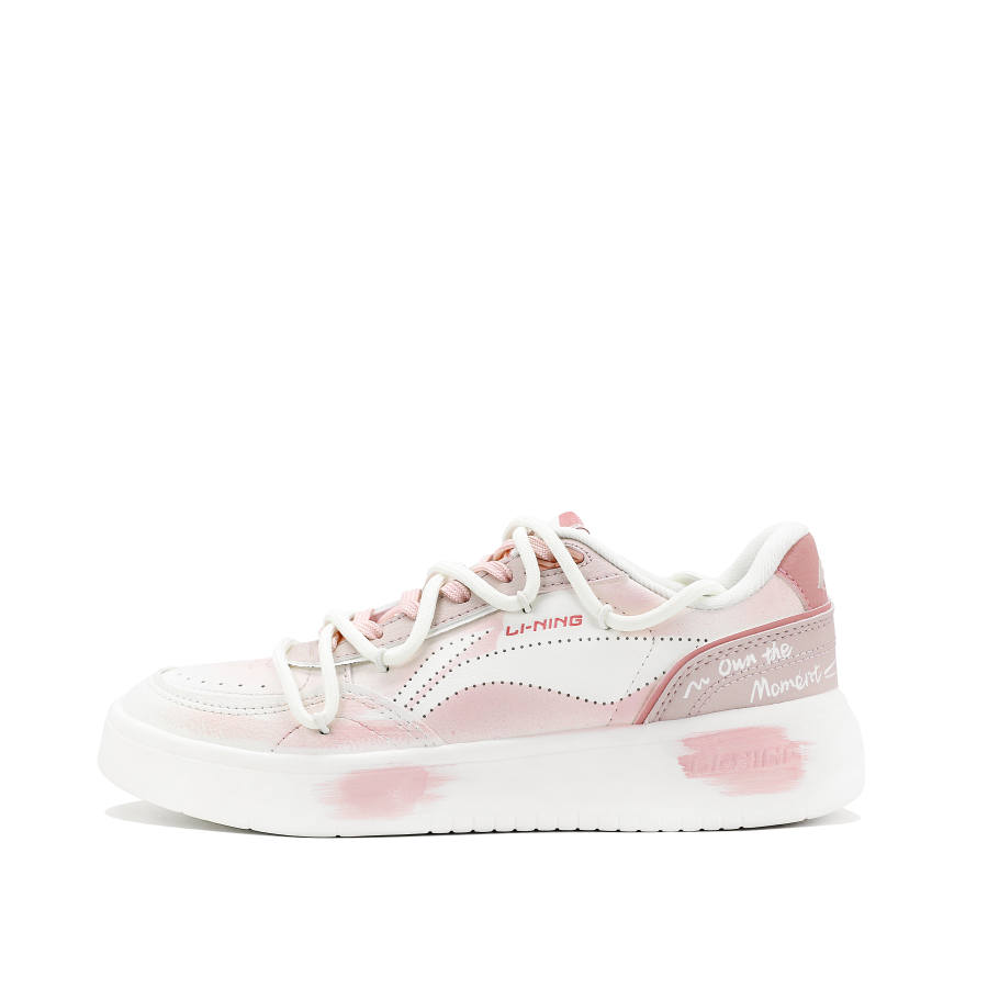Li-Ning Li Ning Sourdough Slip Resistant Abrasion Resistant Low top Skateboard Shoes Women's Pink White