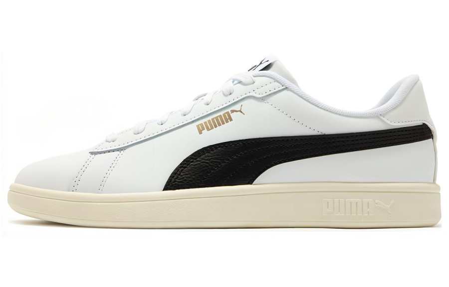 PUMA Smash 3.0 Abrasion Resistant Low top Skateboard Shoes Unisex White Black