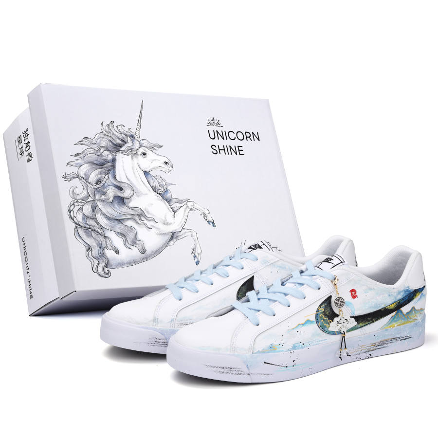 Nike Nike Court Royale Abrasion Resistant Slip Resistant Low top Skateboard Shoes Unisex White Blue