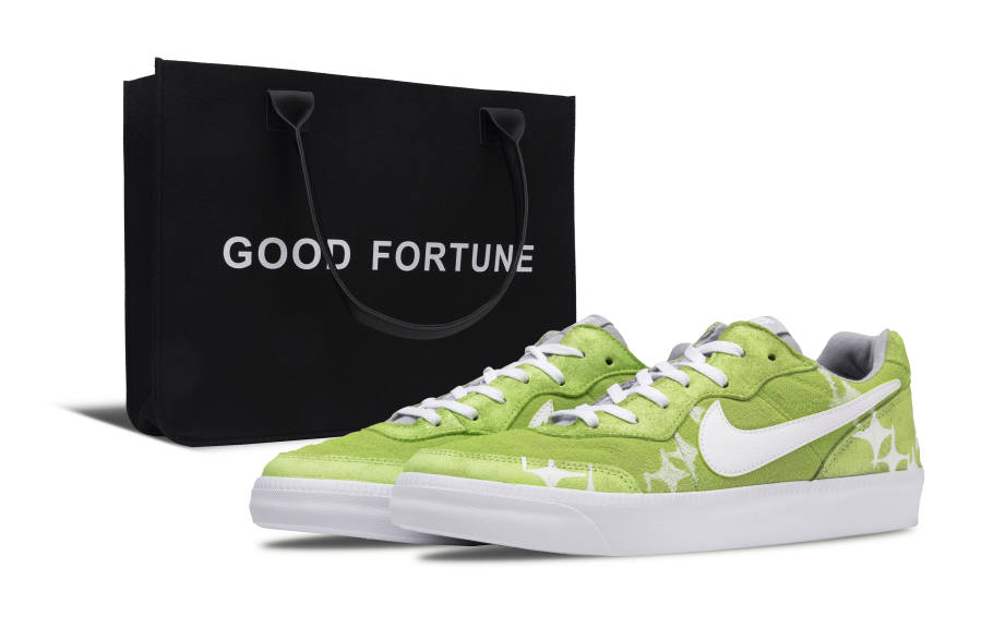 Nike Nike Tiempo Trainer Jasmine Star, Toe Art, Shopping Bag Low top Skateboard Shoes Men's White Green