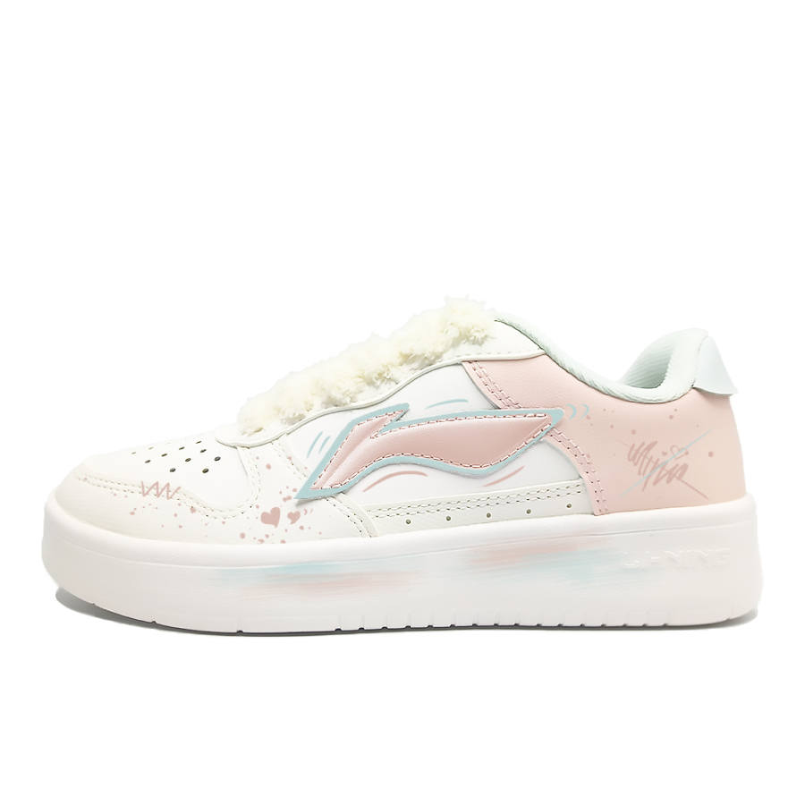 Li-Ning Li Ning Floating Boat Slip Resistant Cushioning Abrasion Resistant Low top Skateboard Shoes Women's Pink