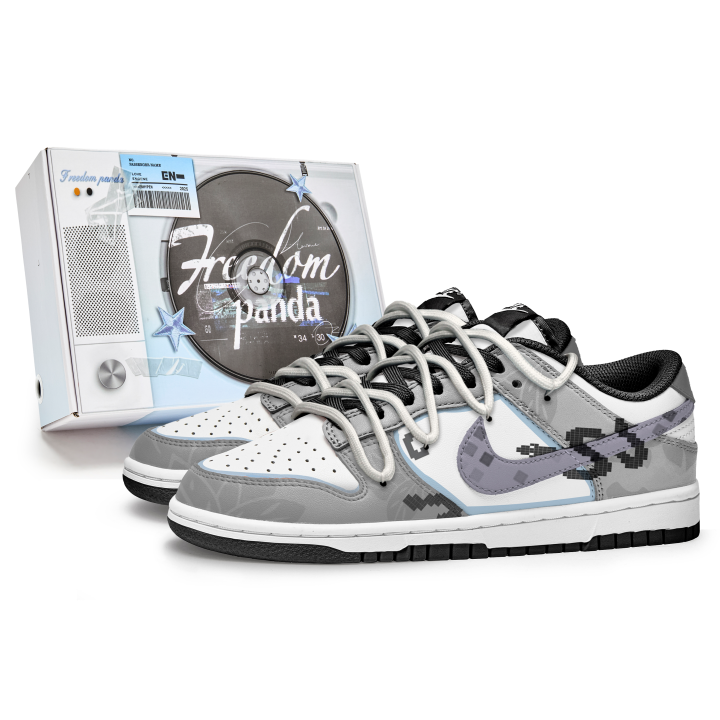 Nike Nike Dunk Slip Resistant Abrasion Resistant Low top Skateboard Shoes Unisex Gray Purple