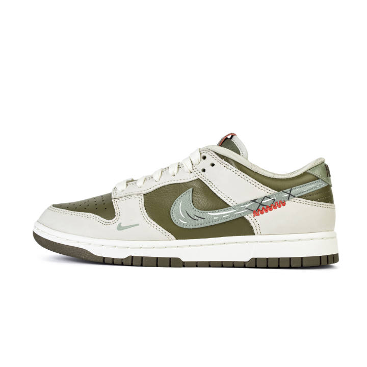Nike Nike Dunk Slip Resistant Abrasion Resistant Low top Skateboard Shoes Unisex White Green