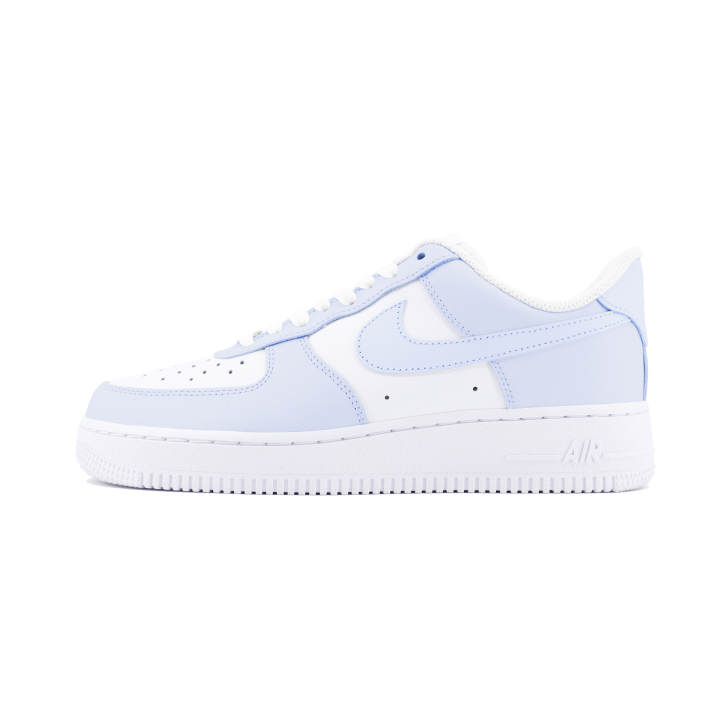 Nike Nike Air Force 1 Slip Resistant Abrasion Resistant Low top Skateboard Shoes Unisex White Blue