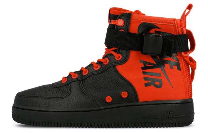 Nike Nike Sf Air Force 1 Mid Habanero Red Black