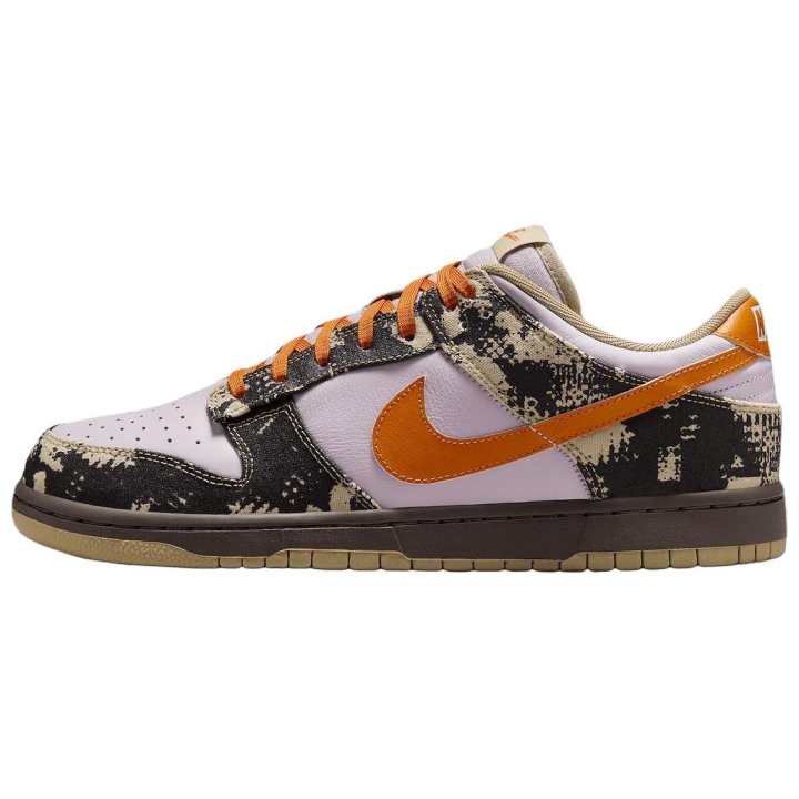 Nike Nike Dunk Textile, Split Cow Leather Slip Resistant Low top Skateboard Shoes Unisex Purple Black Orange