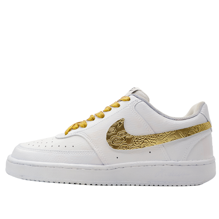 Nike Nike Court Vision Yu Dragon Pattern Abrasion Resistant Abrasion Resistant Low top Skateboard Shoes Men's Gold