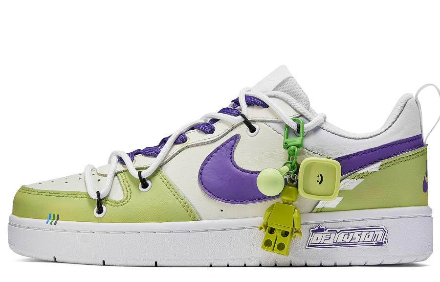 Nike Nike Court Borough Freedom Panda, Light Year Slip Resistant Low top Skateboard Shoes Women's Green Purple