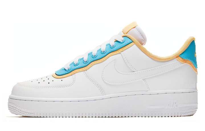 Nike Nike Air Force 1 Low Se White Light Blue Fury Topaz Gold Women's