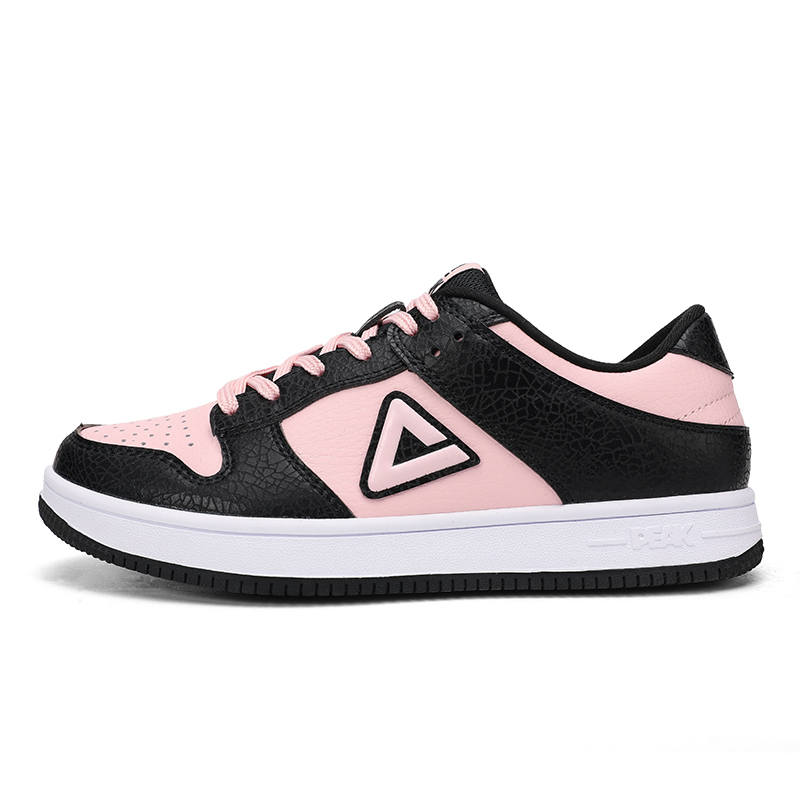 PEAK Style Slip Resistant Cushioning Abrasion Resistant Low top Skateboard Shoes Women's Black Heaven Pink